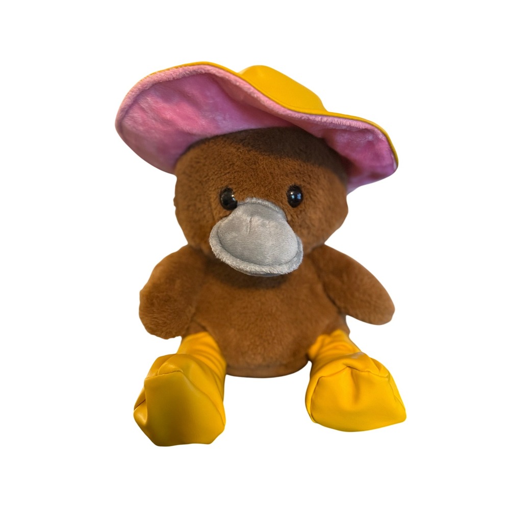 Walgreens Platypus Plush Kids Small Brown Rain Hat and Boots Toy